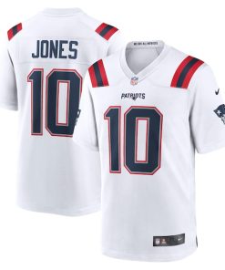 Mac Jones New England Patriots Nike Player Game Jersey - White/Navy/Red