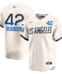 Jackie Robinson Los Angeles Dodgers Nike City Connect Limited Player Jersey - Cream