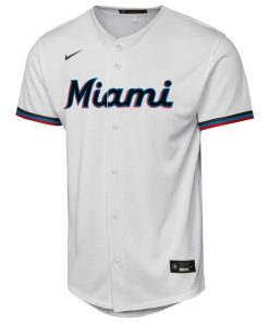 Alternative view of Miami Marlins Nike Youth Home Replica Jersey - White