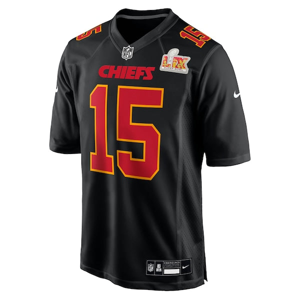 Patrick Mahomes Kansas City Chiefs Nike Super Bowl LIX Fashion Game Jersey - Carbon Black/White - Image 3