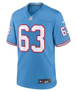 Alternative view of Mike Munchak Tennessee Titans Nike Oilers Throwback Retired Player Game Jersey - Light Blue