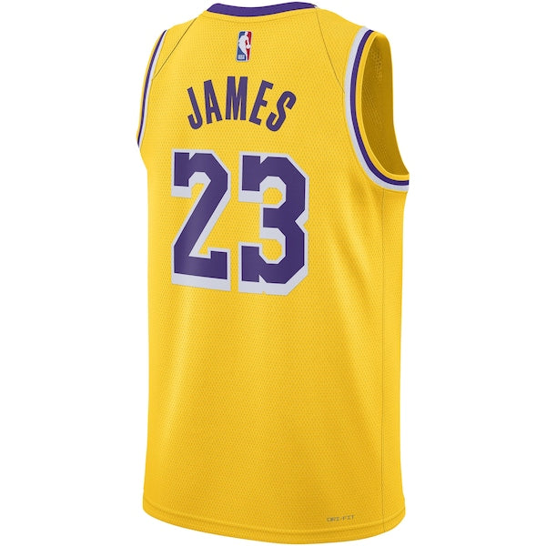LeBron James Los Angeles Lakers Nike Unisex Swingman Jersey - Icon Edition - Gold/White - Image 3