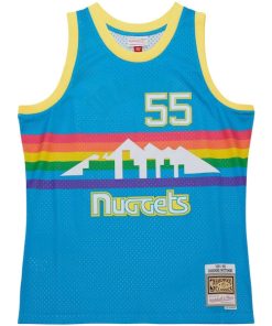 Alternative view of Dikembe Mutombo Denver Nuggets  Hardwood Classics 1991/92 Tropical Swingman Jersey - Blue