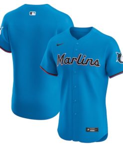 Miami Marlins Nike Alternate Vapor Premier Elite Patch Jersey - Blue
