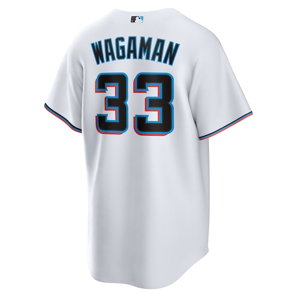 Eric Wagaman Miami Marlins Nike Home Replica Jersey - White - Image 3
