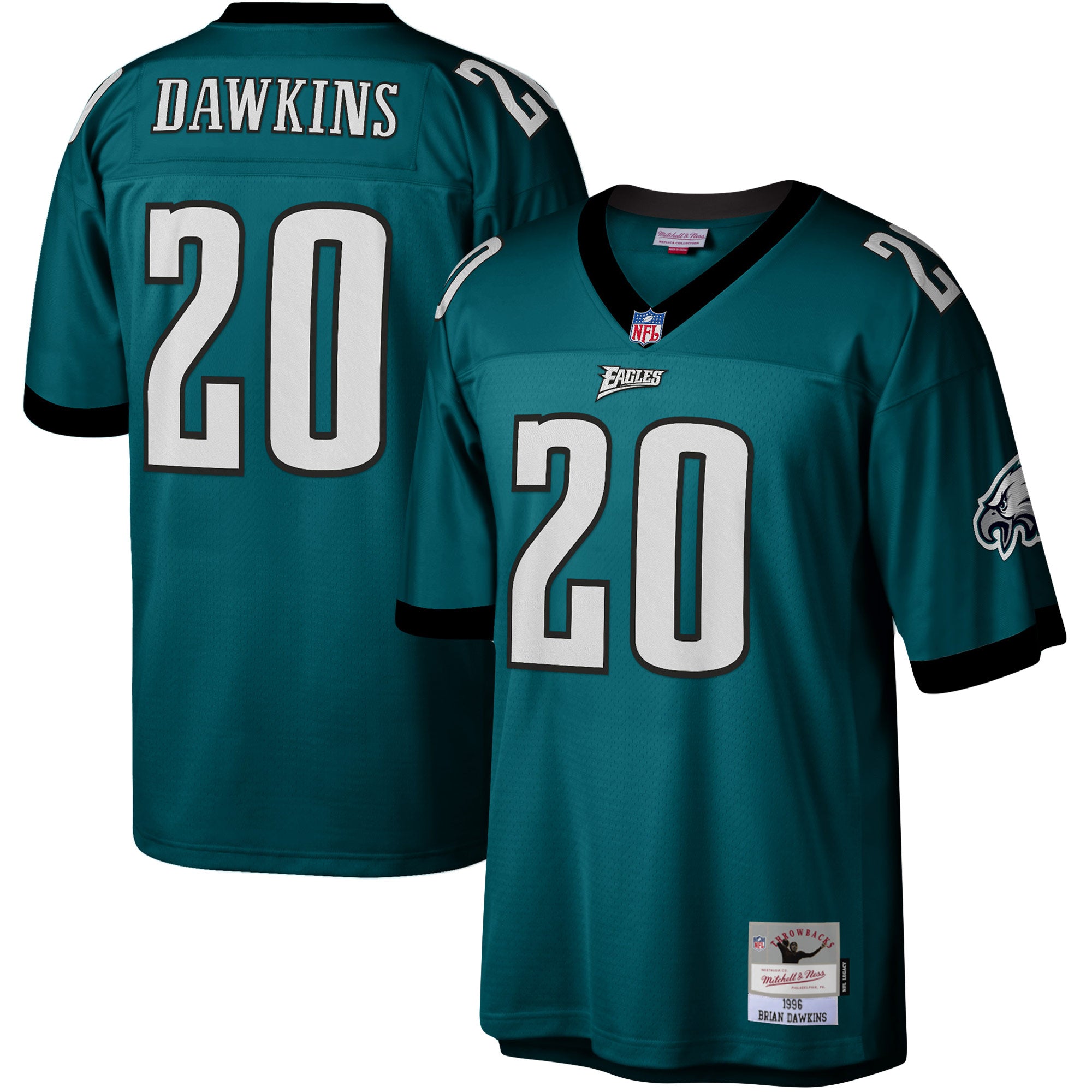 Brian Dawkins Philadelphia Eagles Legacy Replica Jersey - Black/Green - Image 5