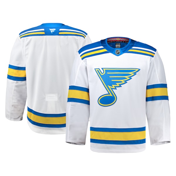 St. Louis Blues Away Authentic Pro Jersey - White/Blue - Image 2