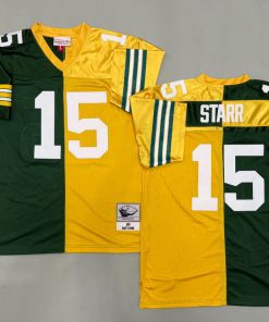 Bart Starr Green Bay Packers Authentic Split Throwback Retired Player Jersey