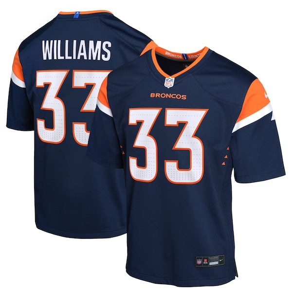 Javonte Williams Denver Broncos Nike Youth Alternate Game Jersey - Navy/Orange - Image 2