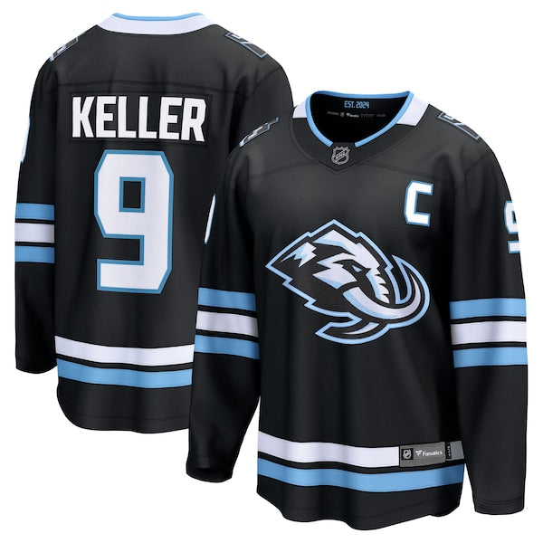 Clayton Keller Utah Mammoth Home Breakaway Player Jersey - Black/White - Image 2