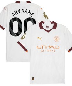Manchester City Puma 2023/24 Away Custom Authentic Jersey - White