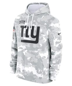 Alternative view of New York Giants Nike 2024 Salute to Service Club Fleece Pullover Hoodie - Arctic Camo