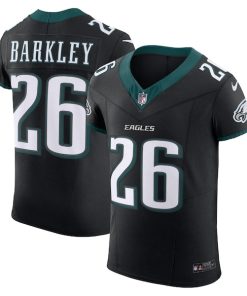 Alternative view of Saquon Barkley Philadelphia Eagles Nike Alternate  Vapor F.U.S.E. Elite Jersey - Black/Kelly Green