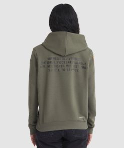 Alternative view of Minnesota Vikings Nike Women's 2025 Salute to Service Sideline Standard Issue Dri-FIT Hoodie - Olive