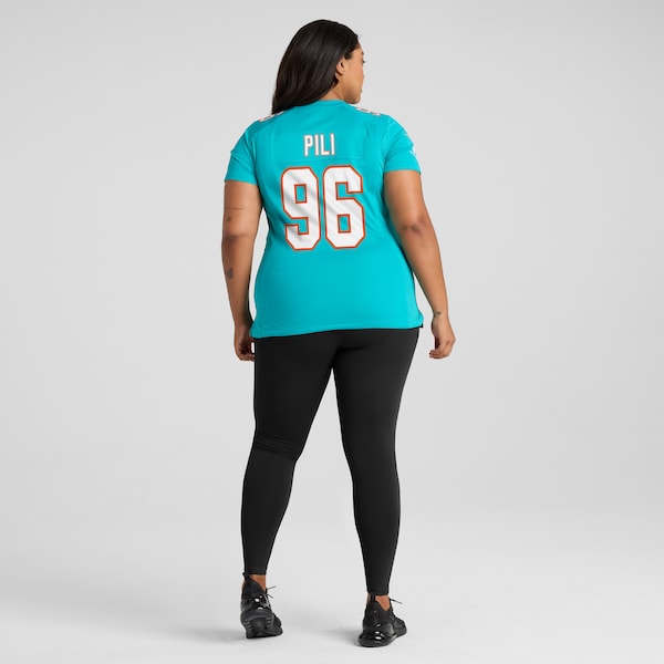 Brandon Pili Miami Dolphins Nike Women's Game Jersey - Aqua - Image 7