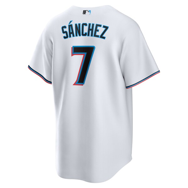 Jes¨²s S¨¢nchez Miami Marlins Nike Home Replica Player Jersey - White - Image 3
