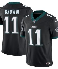 Alternative view of A.J. Brown Philadelphia Eagles Nike Alternate Vapor F.U.S.E. Limited Jersey - Black/Green/White