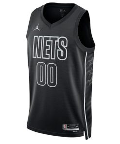Alternative view of Brooklyn Nets Jordan Brand Unisex 2022/23 Swingman Custom Jersey - Statement Edition - Black