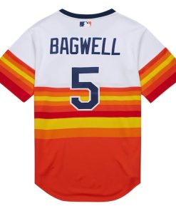 Alternative view of Jeff Bagwell Houston Astros 2004 Cooperstown Collection Authentic Throwback Jersey - White