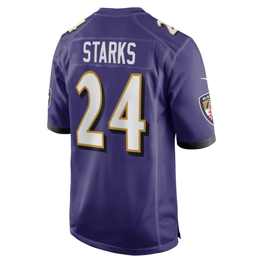 Malaki Starks Baltimore Ravens Nike 2025 NFL Draft First Round Pick No. 27 Game Jersey - Purple - Image 3