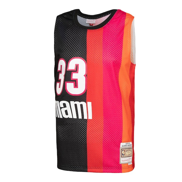 Alonzo Mourning Miami Heat Hardwood Classics 2005/06 Split Swingman Jersey - Black/Red - Image 4