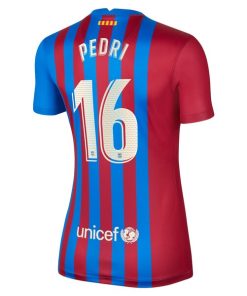 Alternative view of Pedri Barcelona Nike Women's 2021/22 Home Stadium Breathe Replica Player Jersey - Blue