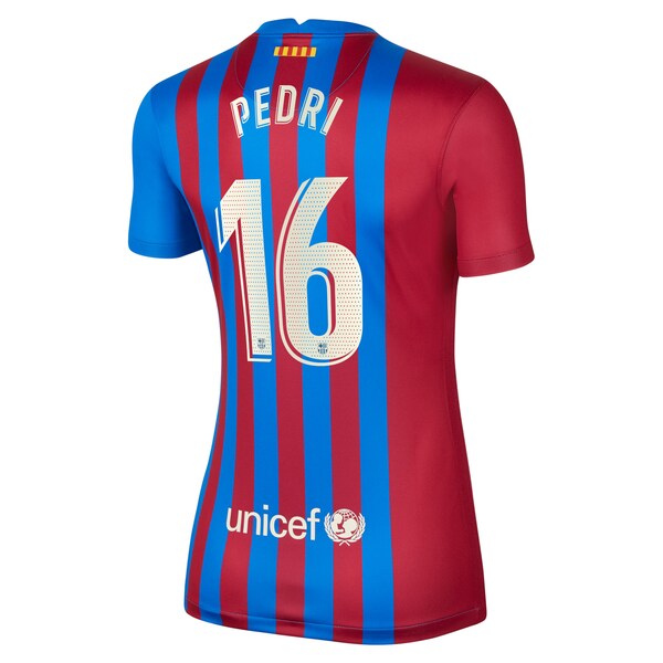 Pedri Barcelona Nike Women's 2021/22 Home Stadium Breathe Replica Player Jersey - Blue - Image 2