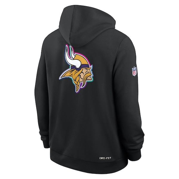 Minnesota Vikings Nike 2025 NFL Crucial Catch Sideline Standard Issue Dri-FIT Hoodie - Black - Image 3