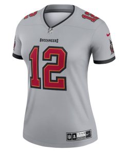 Alternative view of Tom Brady Tampa Bay Buccaneers Nike Women's Inverted Legend Jersey - Gray
