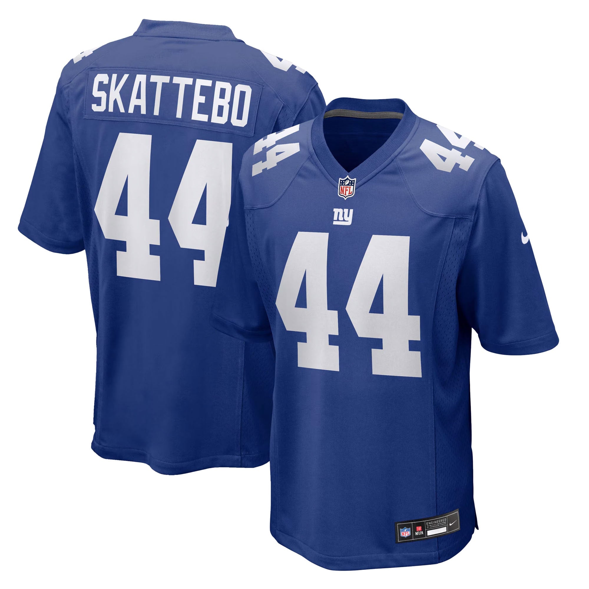 Cam Skattebo New York Giants Nike Game Jersey - White/Royal - Image 5