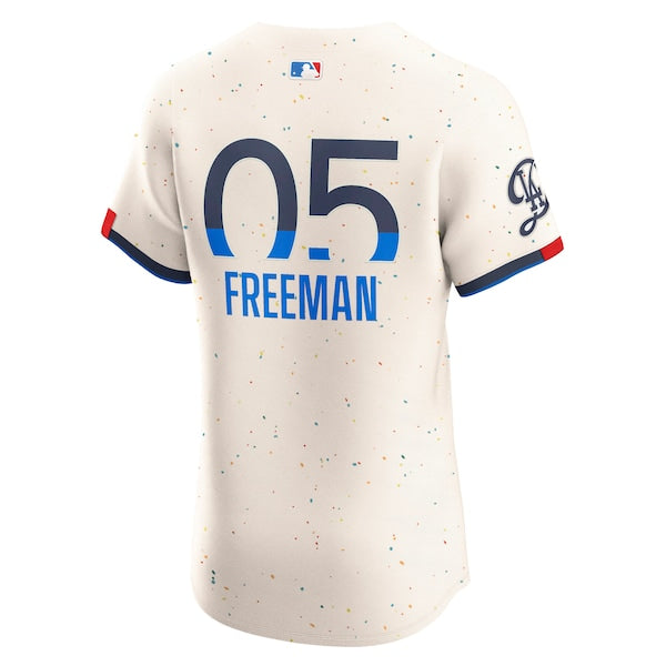 Freddie Freeman Los Angeles Dodgers Nike City Connect Elite Jersey - Cream - Image 3
