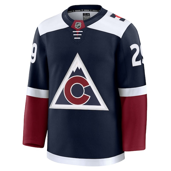 Nathan MacKinnon Colorado Avalanche Alternate Premium Jersey - Navy/Burgundy/White - Image 9