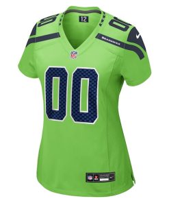 Alternative view of Seattle Seahawks Nike Women's Alternate Custom Game Jersey - Neon Green