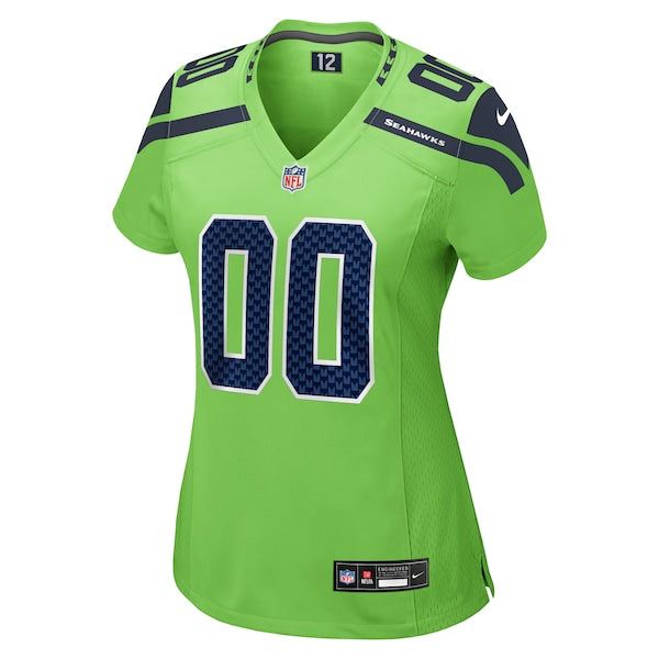 Seattle Seahawks Nike Women's Alternate Custom Game Jersey - Neon Green - Image 2