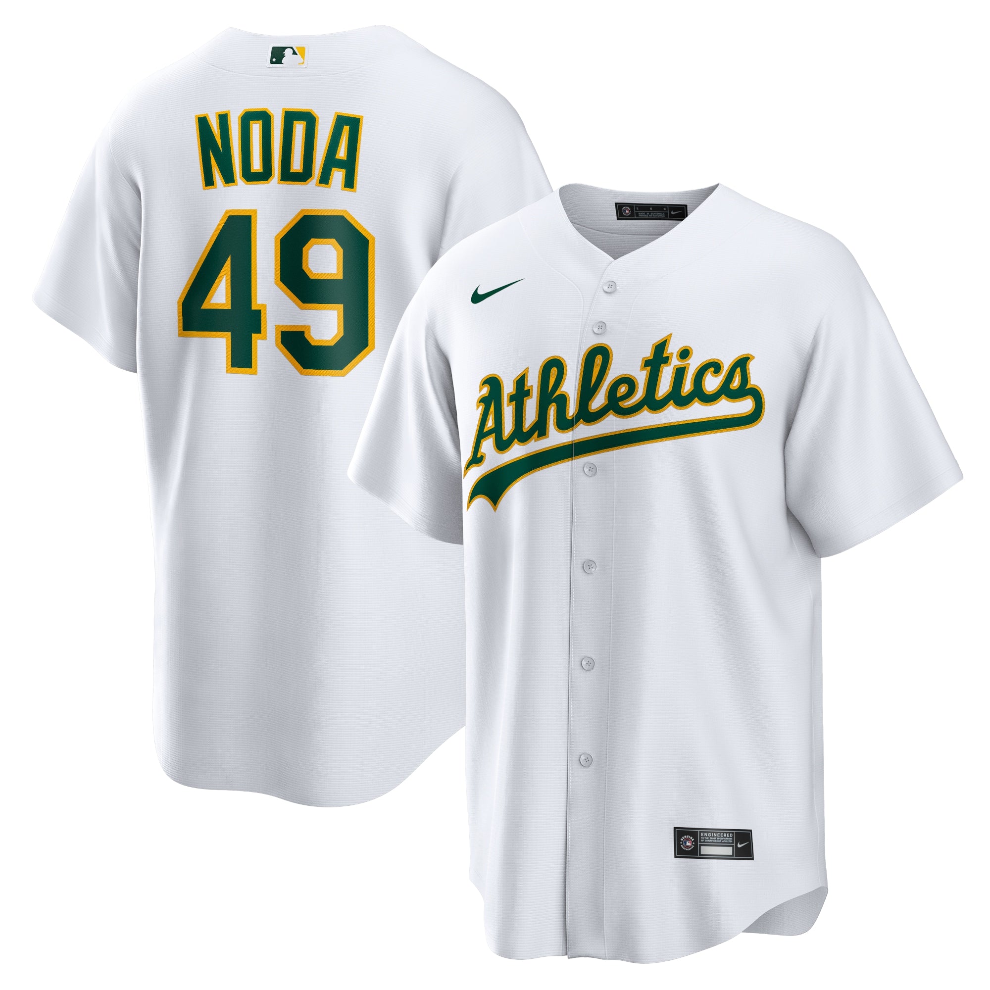 Ryan Noda Oakland Athletics Nike Alternate Replica Jersey - Kelly Green/White - Image 5