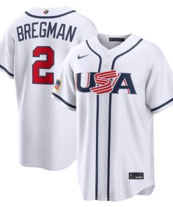 Alex Bregman USA Baseball Nike 2026 World Baseball Classic Home Stadium Jersey - White/Navy