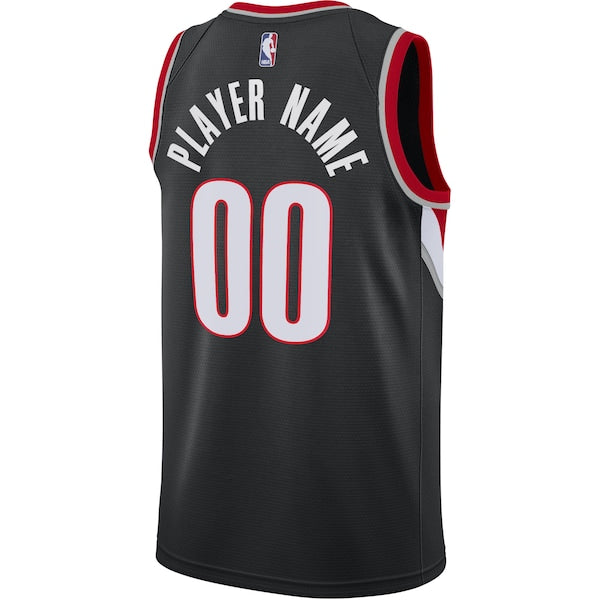 Portland Trail Blazers Nike 2020/21 Swingman Custom Jersey - Icon Edition - Black - Image 3