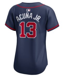 Alternative view of Ronald Acu?a Jr. Atlanta Braves Nike Women's Alternate Limited Player Jersey?¨C Navy