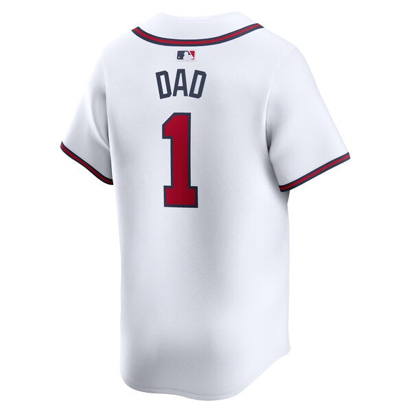 Atlanta Braves Nike #1 Dad Home Limited Jersey - White - Image 3