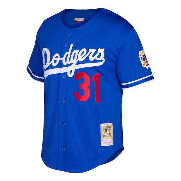 Mike Piazza Los Angeles Dodgers Cooperstown Collection Mesh Batting Practice Button-Up Jersey - Royal - Image 2