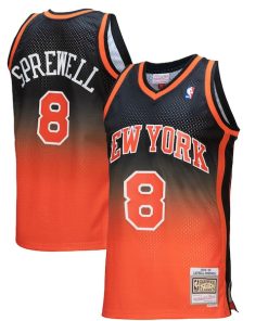 Latrell Sprewell New York Knicks 1998/99 Hardwood Classics Fadeaway Swingman Player Jersey - Orange/Black