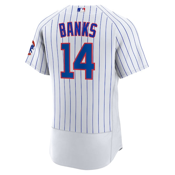 Ernie Banks Chicago Cubs Nike Home Authentic Retired Player Jersey - White - Image 3