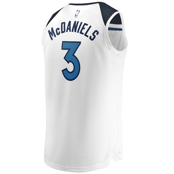 Jaden McDaniels Minnesota Timberwolves Youth Fast Break Replica Player Jersey - Association Edition - White - Image 3