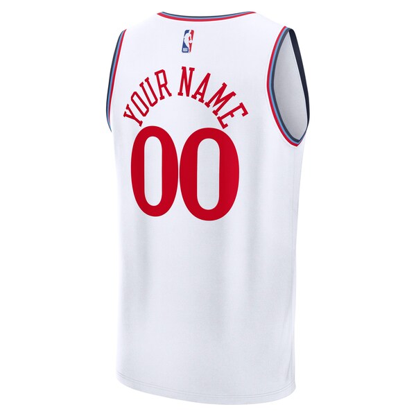 LA Clippers Fast Break Custom Jersey - Association Edition - White/Navy/Red - Image 4