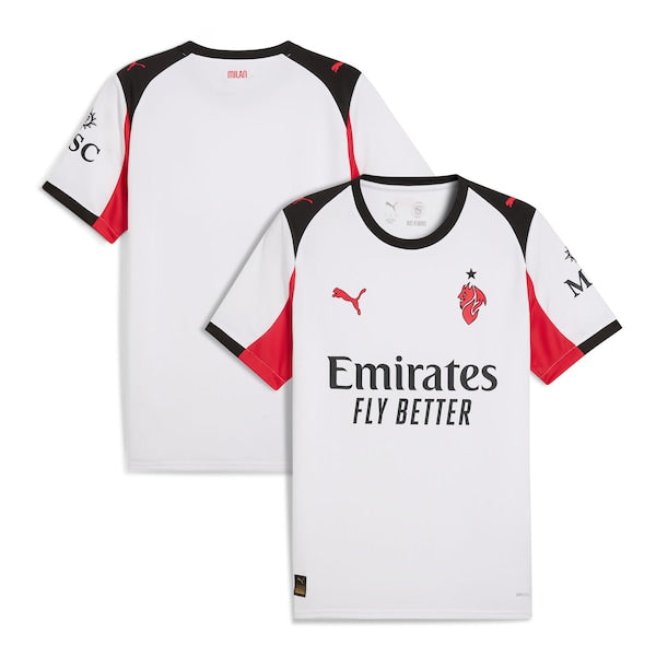 AC Milan Puma 2025/26 Away Replica Jersey - White/Red - Image 2