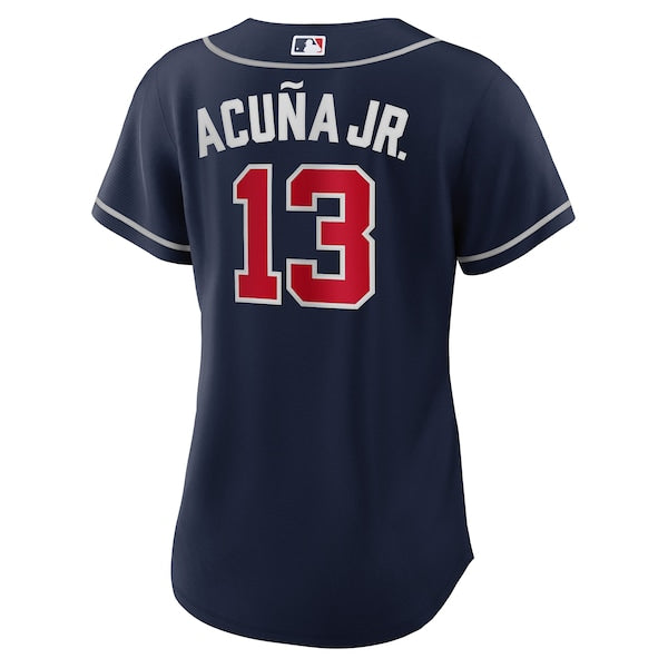Ronald Acuna Jr. Atlanta Braves Nike Women's Alternate Replica Player Jersey - Navy/White - Image 4