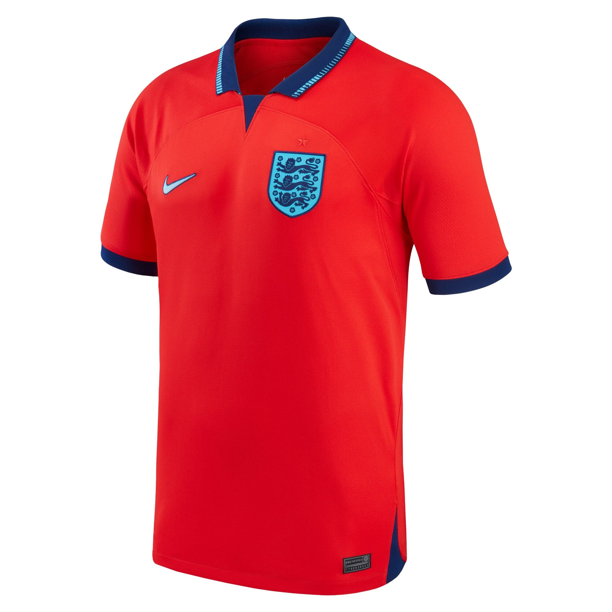 Custom England National Team Nike 2022/23 Away Authentic Blank Jersey - Red - Image 2