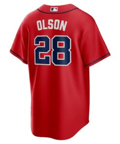 Alternative view of Matt Olson Atlanta Braves Nike Alternate Replica Player Jersey - Red/Navy/White