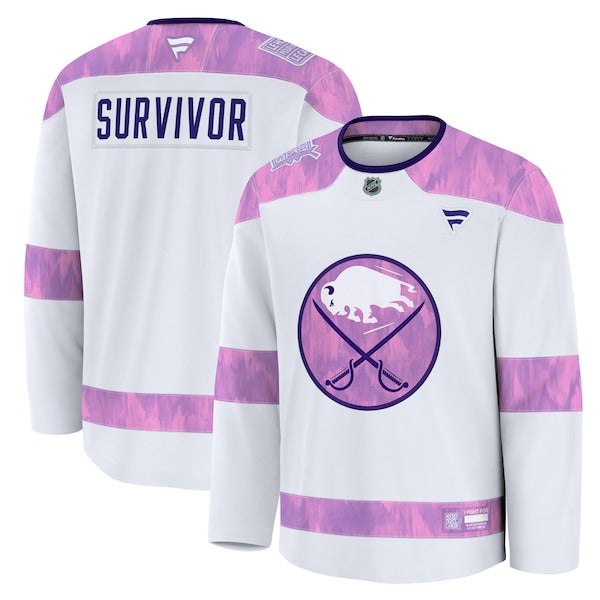 Buffalo Sabres Hockey Fights Cancer Practice Jersey - White