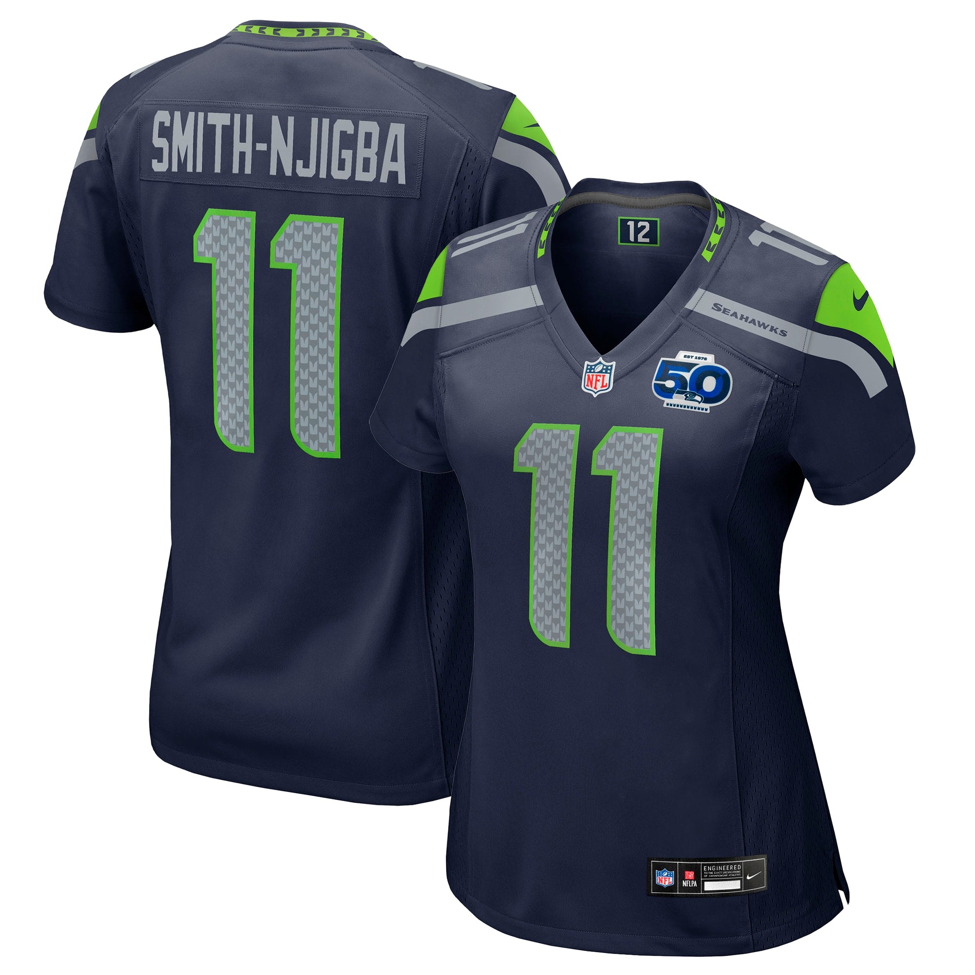 Jaxon Smith-Njigba Seattle Seahawks Nike Women's Alternate 2 50th Season Game Jersey - Royal/College Navy - Image 6